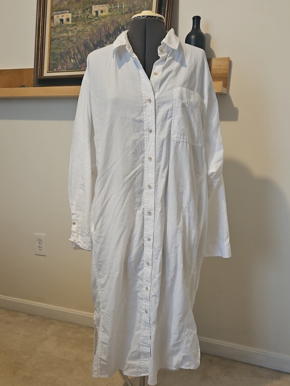 White Button-Down Shirt Dress
